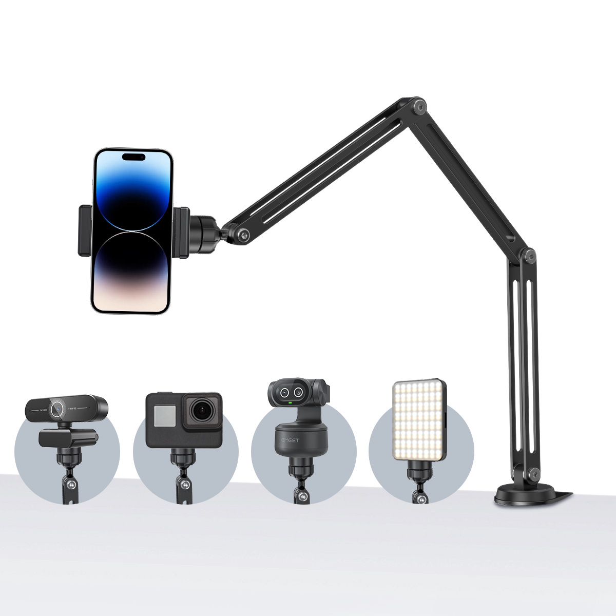 Desk Setup Streaming - EMEET Adjustable Boom Arm 1.5KG Load