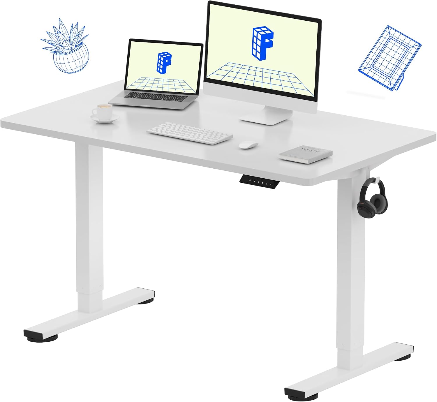 Desk Setup Dual Monitor - FLEXISPOT EN1 48