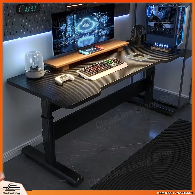 Desk Setup Streaming - Adjustable Height Electric Standing Gaming Desk