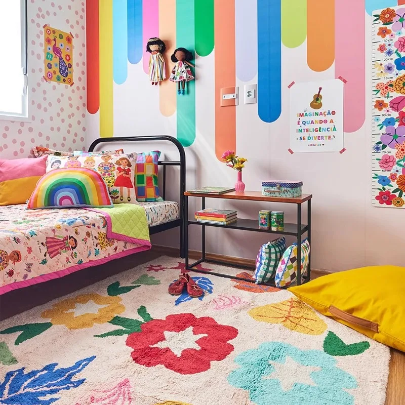 Desk Setup Girly - Stylish Nordic style rug, dopamine-inducing, large-area