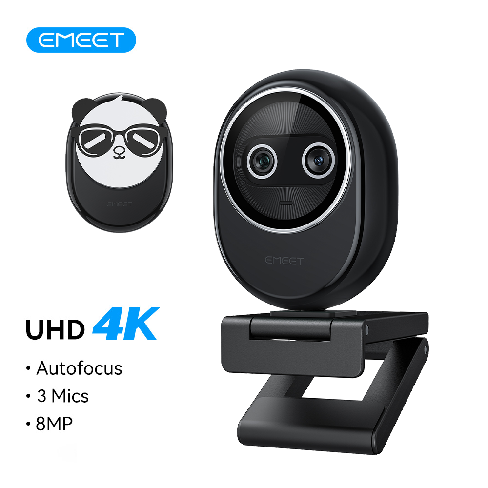 Desk Setup Streaming - Webcam 4K EMEET Dual-Camera AI-Powered 4K