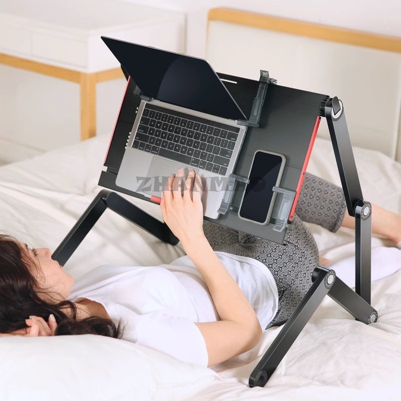 Desk Setup Maker - Lying Flat on The Bed, Laptop
