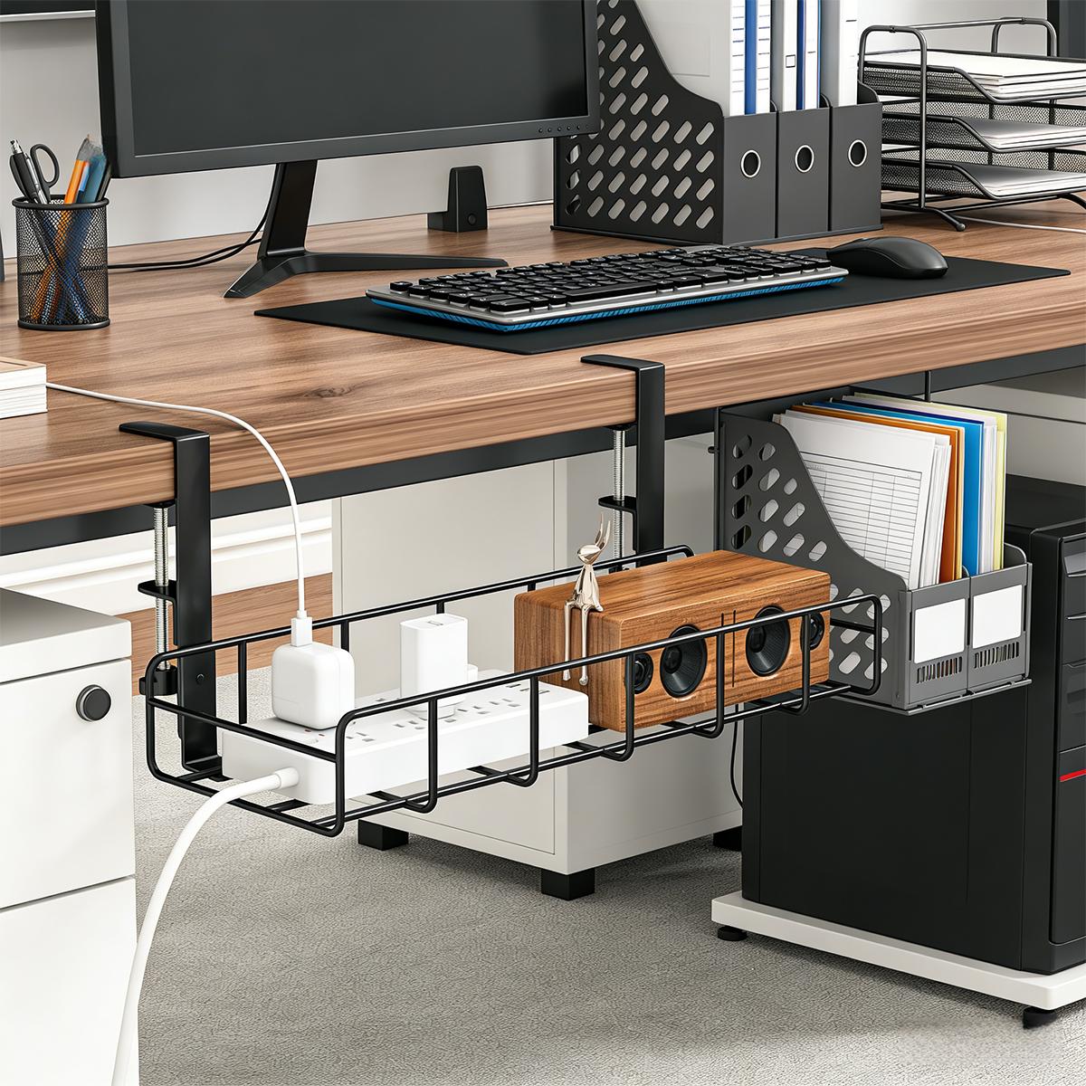 No Drill Under Desk Cable Mana - огляд і ціна Desk Setup No Computer