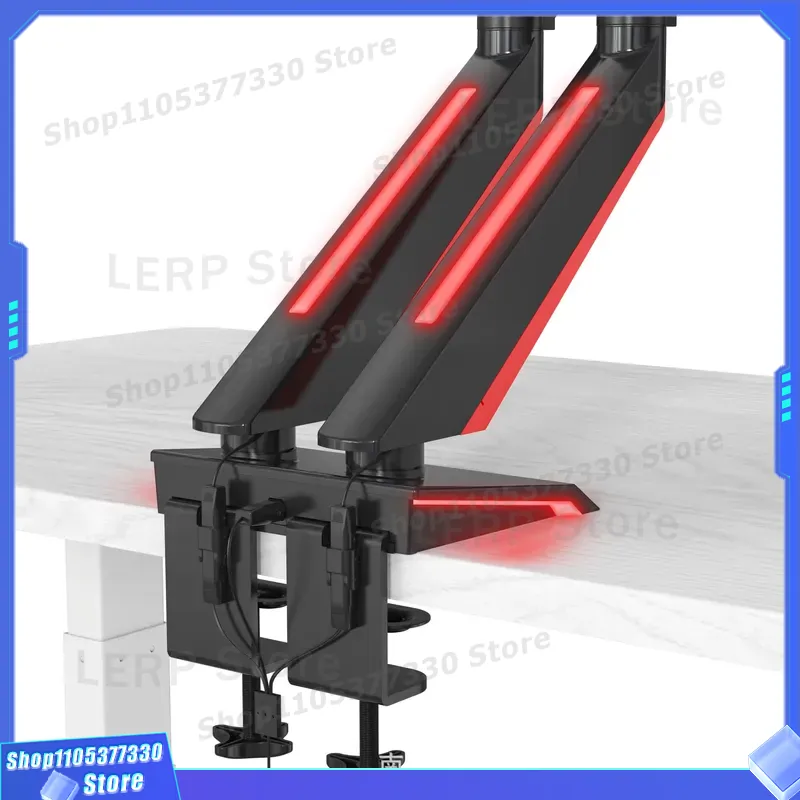 Aluminum Dual Monitor Arm 15 t - огляд і ціна Desk Setup Dual Monitor