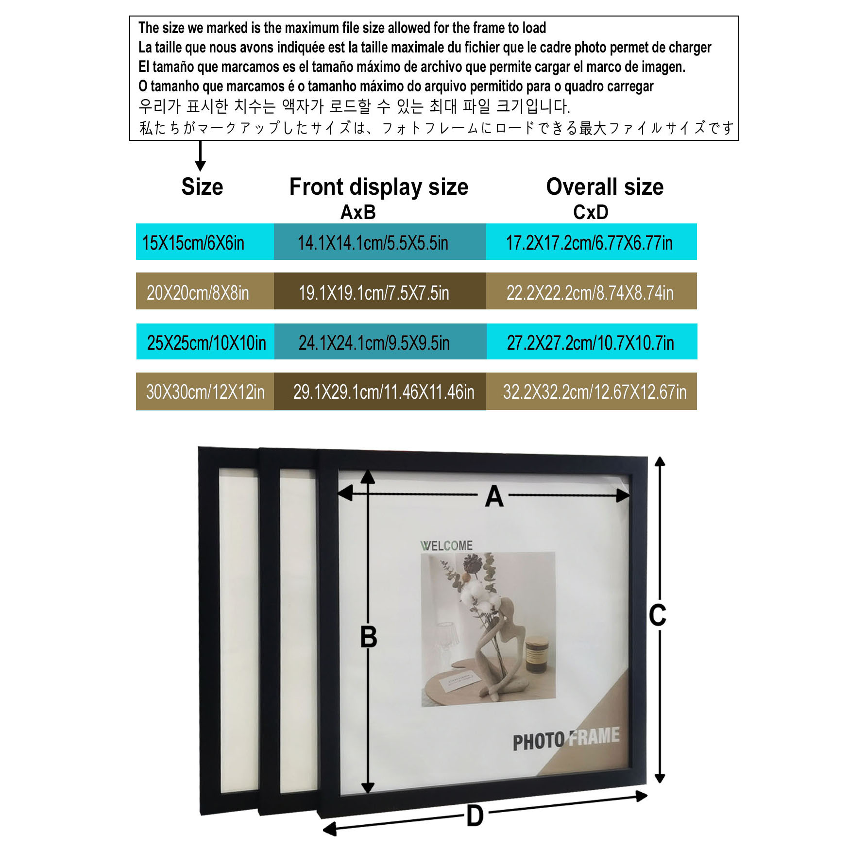 3Pcs Wood Square Photo Frames  - огляд і ціна Desk Setup Poster