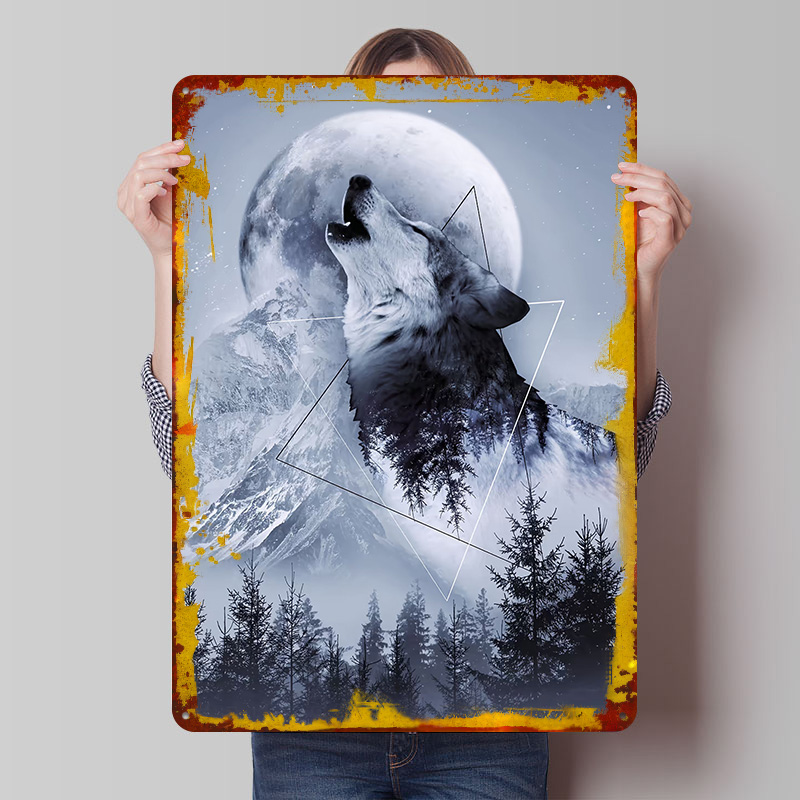 Howl With the Wolf Tin Poster  - огляд і ціна Desk Setup Poster