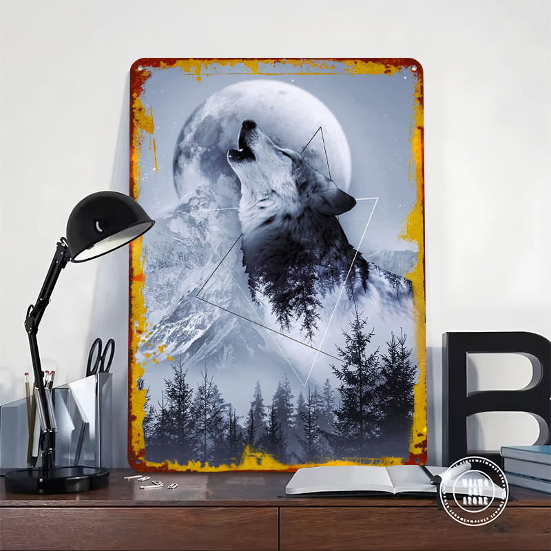 Howl With the Wolf Tin Poster  - огляд і ціна Desk Setup Poster