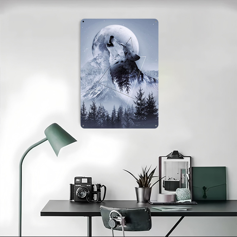 Howl With the Wolf Tin Poster  - огляд і ціна Desk Setup Poster