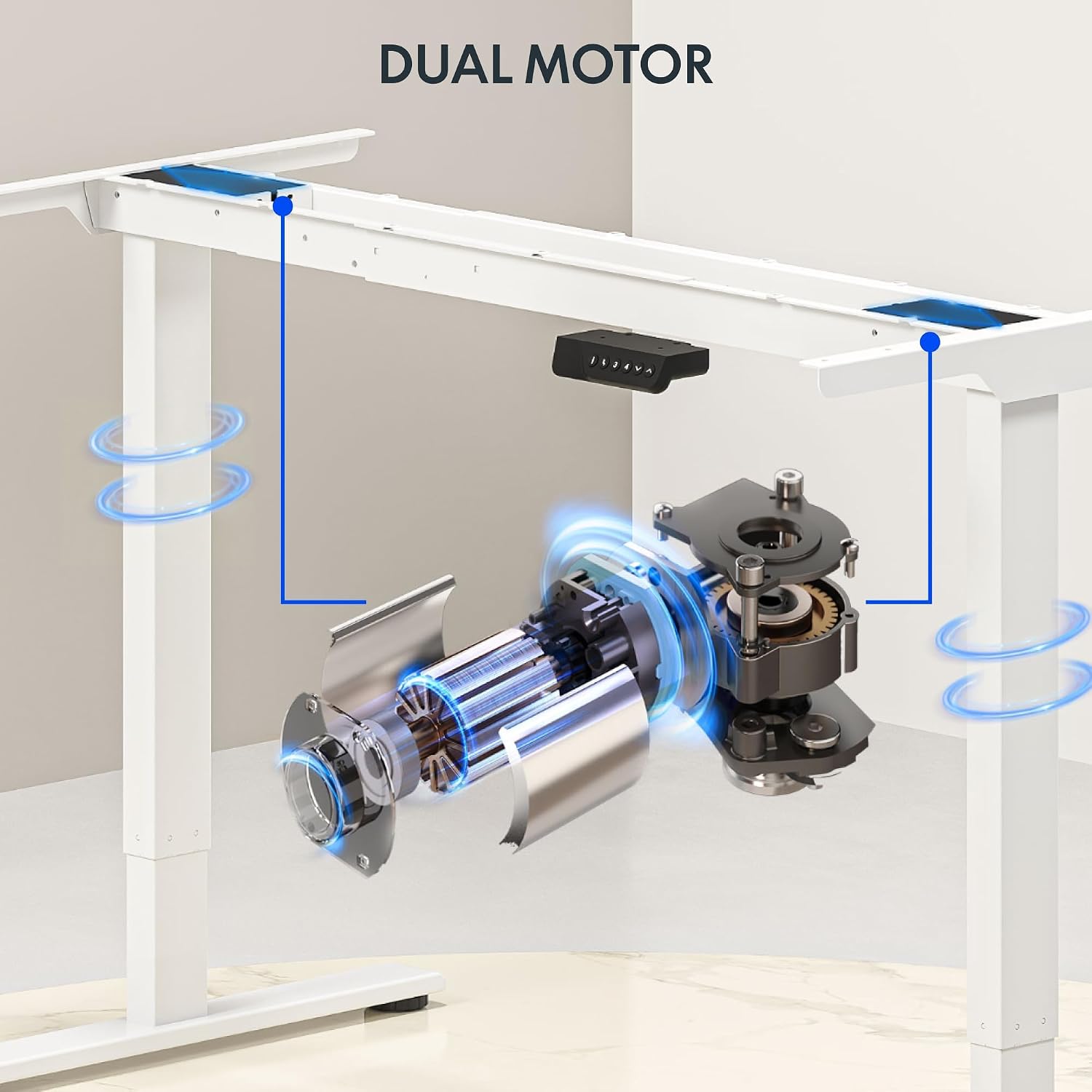 Large Dual Motor Electric Stan - огляд і ціна Desk Setup Dual Monitor