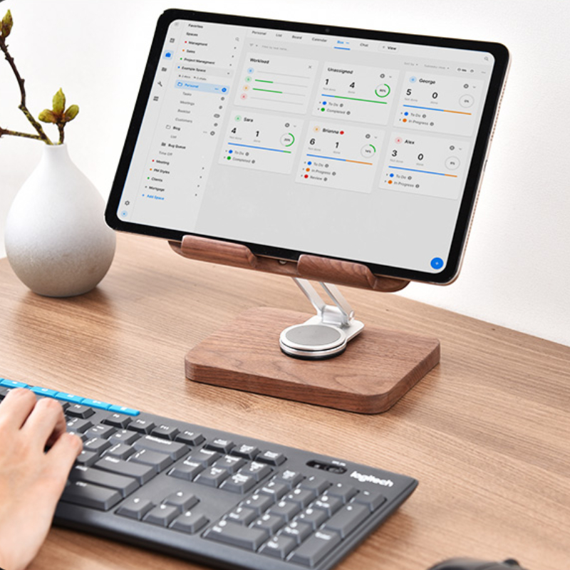 Black Walnut iPad Stand with 3 - огляд і ціна Desk Setup With Ipad