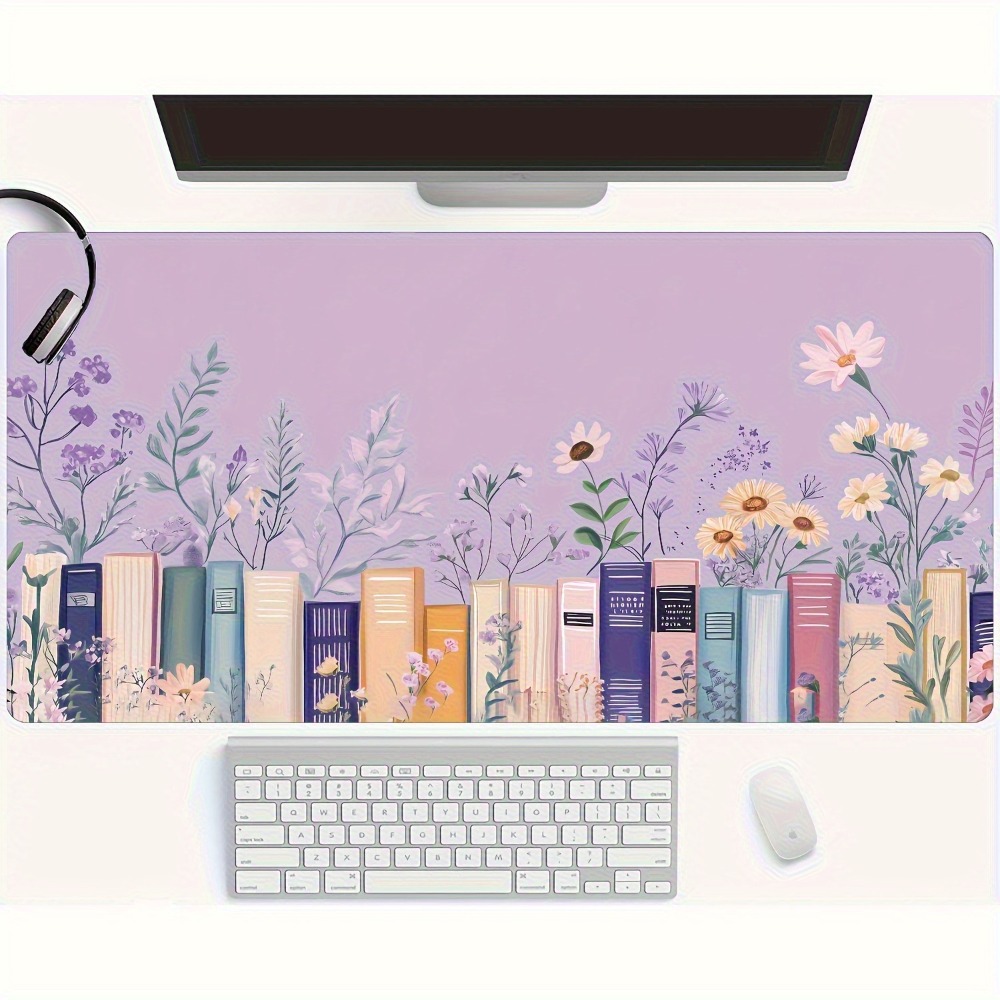 Literary Floral Books Mouse Pa - огляд і ціна Desk Setup Books