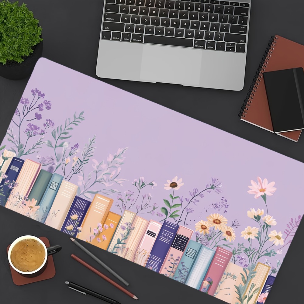 Literary Floral Books Mouse Pa - огляд і ціна Desk Setup Books
