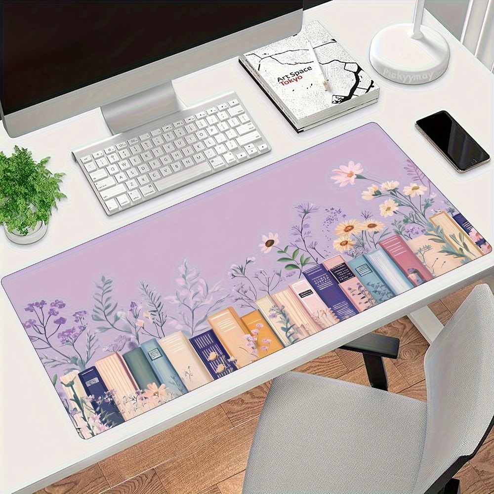Literary Floral Books Mouse Pa - огляд і ціна Desk Setup Books