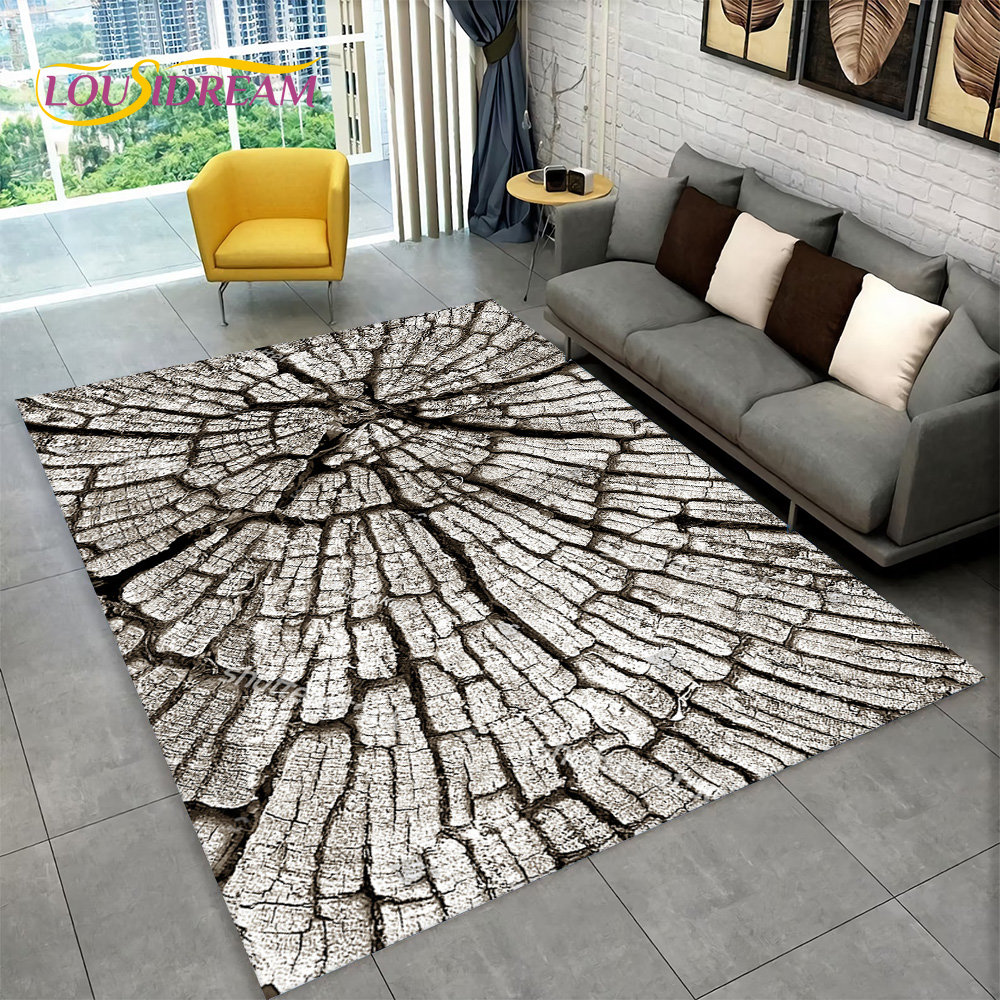 3D Wood Grain Retro Area Rug L - огляд і ціна Desk Setup Girly