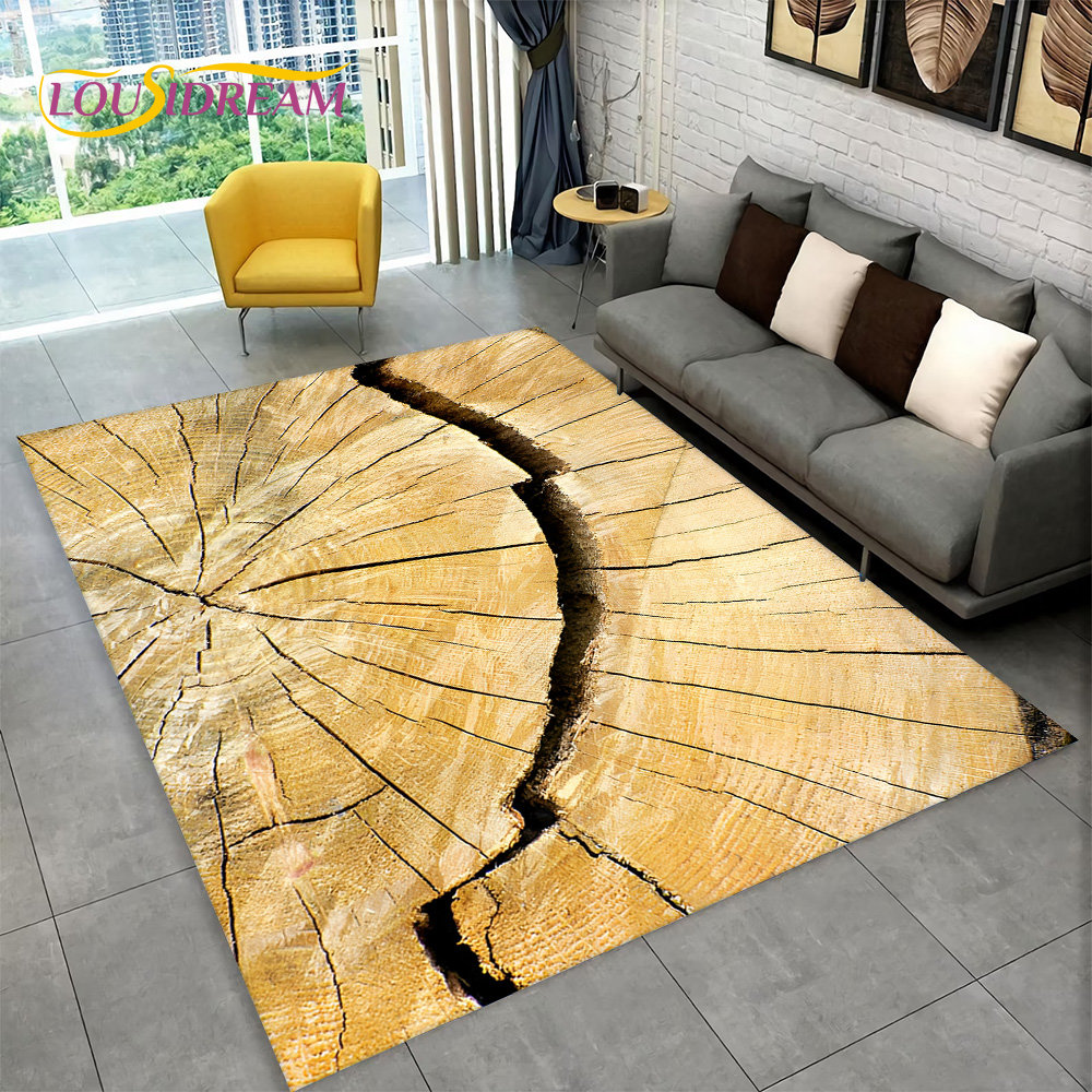 3D Wood Grain Retro Area Rug L - огляд і ціна Desk Setup Girly