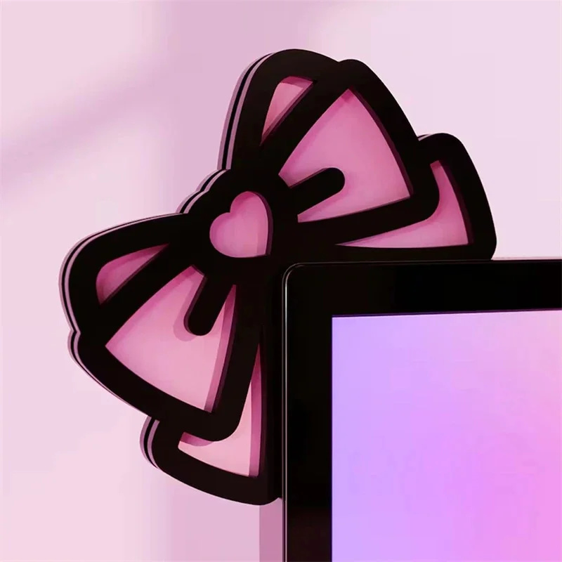 Kawaii Pink Acrylic Bow Monito - огляд і ціна Desk Setup Pc
