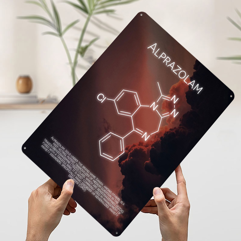 Alprazolam Molecule Tinplate P - огляд і ціна Desk Setup Poster