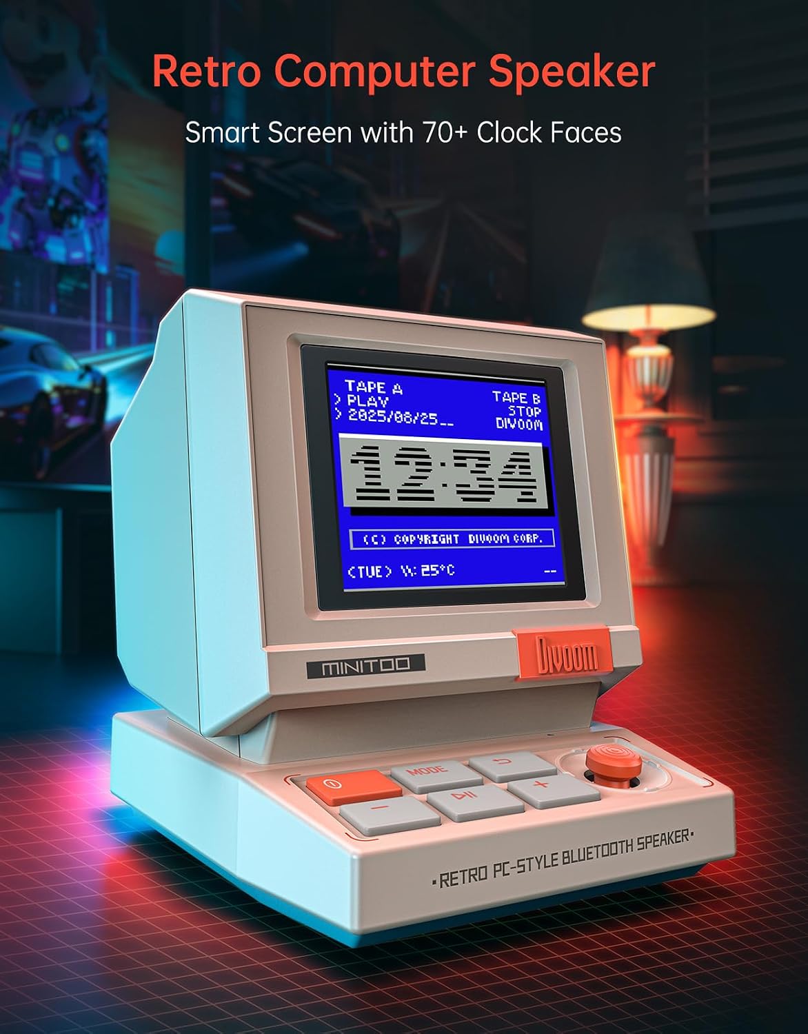 Retro PC-Style Mini Speaker wi - огляд і ціна Desk Setup Bedroom