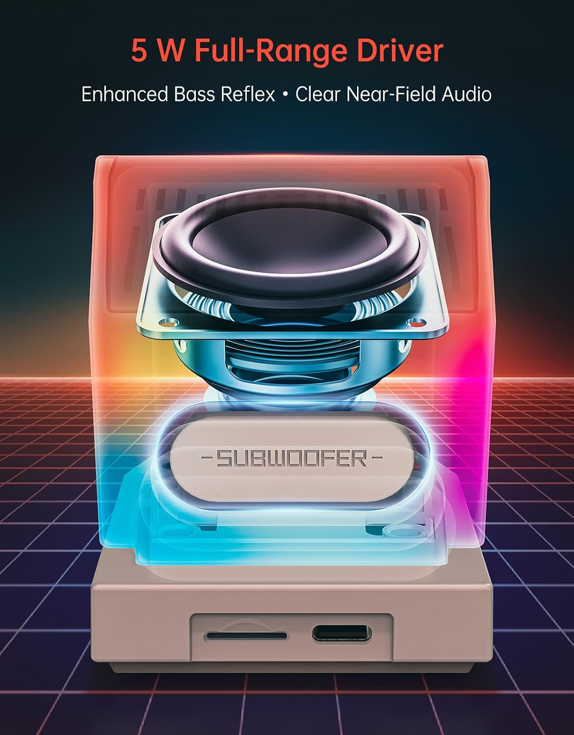 Retro PC-Style Mini Speaker wi - огляд і ціна Desk Setup Bedroom