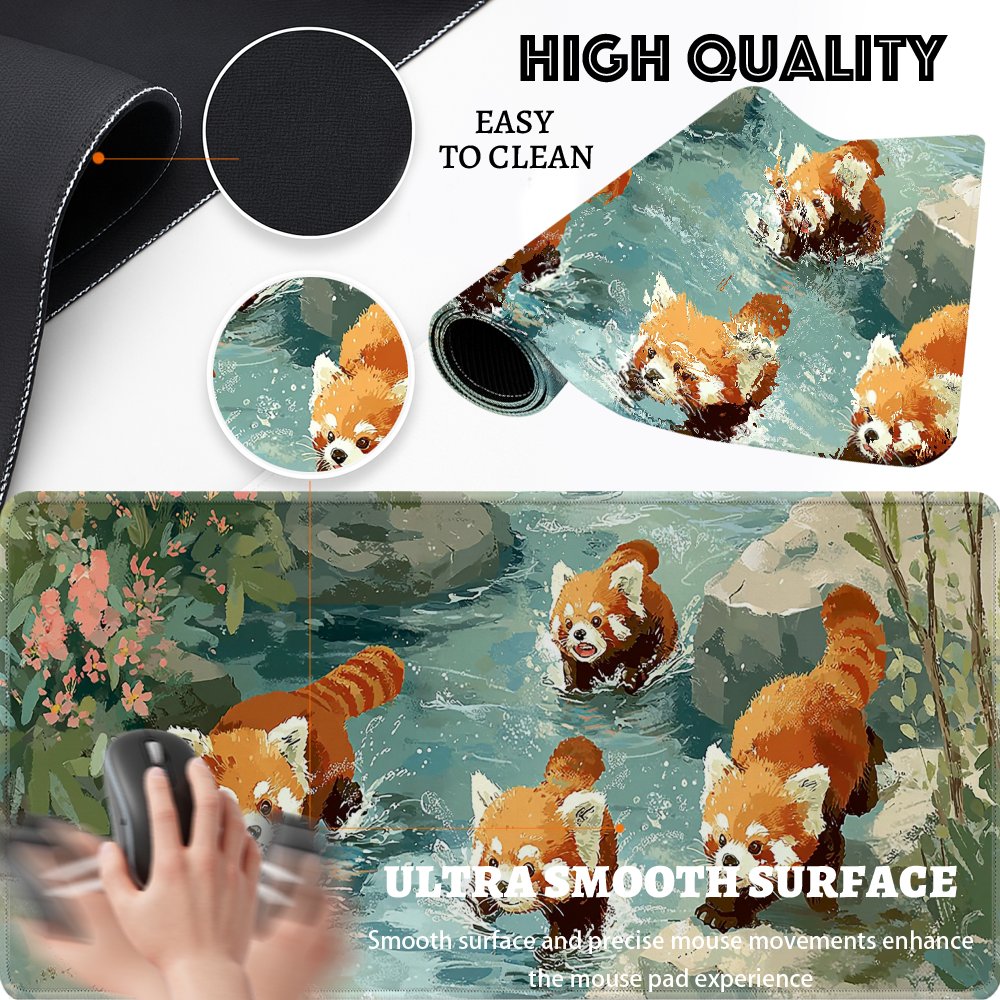 Four Red Pandas Playing in Str - огляд і ціна Desk Setup Streaming