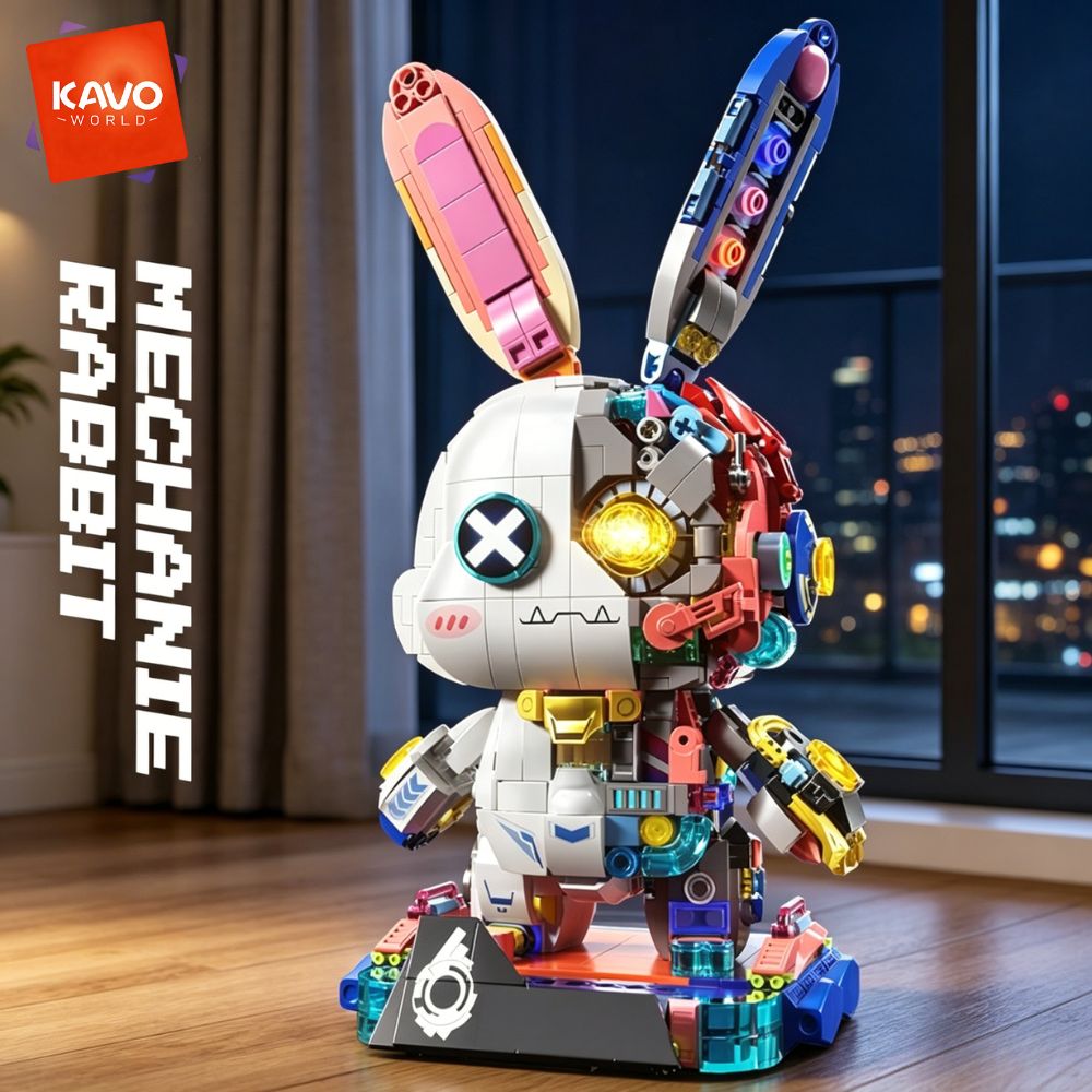KAVOWORLD 1377PCS Robot Rabbit - огляд і ціна Desk Setup Kit