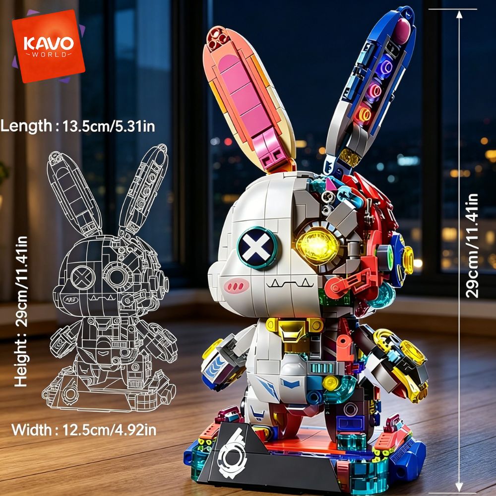 KAVOWORLD 1377PCS Robot Rabbit - огляд і ціна Desk Setup Kit