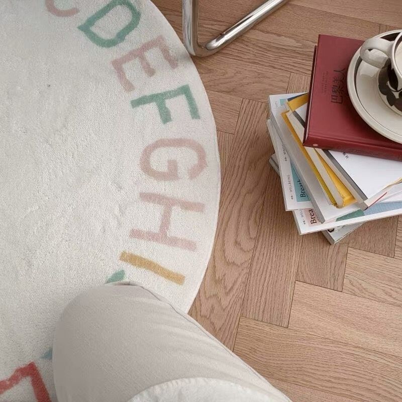 Round Fluffy Carpet For Living - огляд і ціна Desk Setup Girly