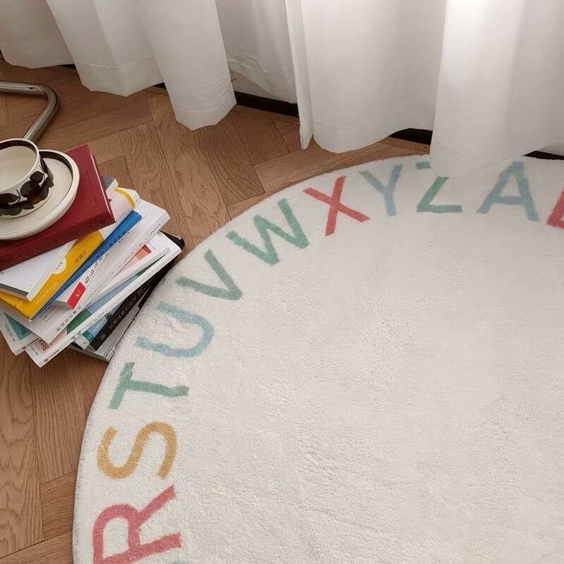 Round Fluffy Carpet For Living - огляд і ціна Desk Setup Girly