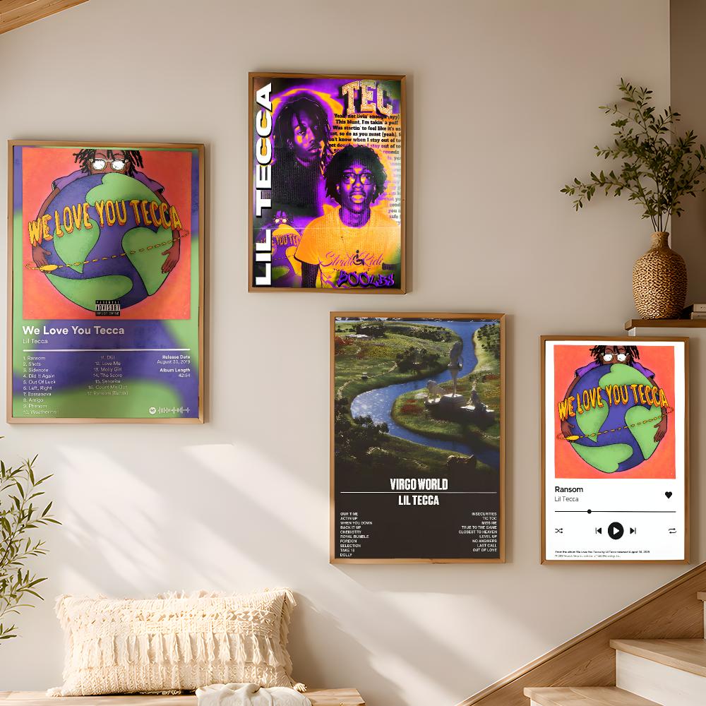 L-Lil Tecca Album Cover Art Hi - огляд і ціна Desk Setup Poster