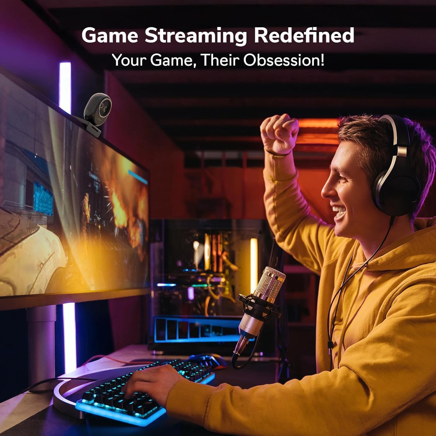 Webcam 4K EMEET Dual-Camera AI - огляд і ціна Desk Setup Streaming