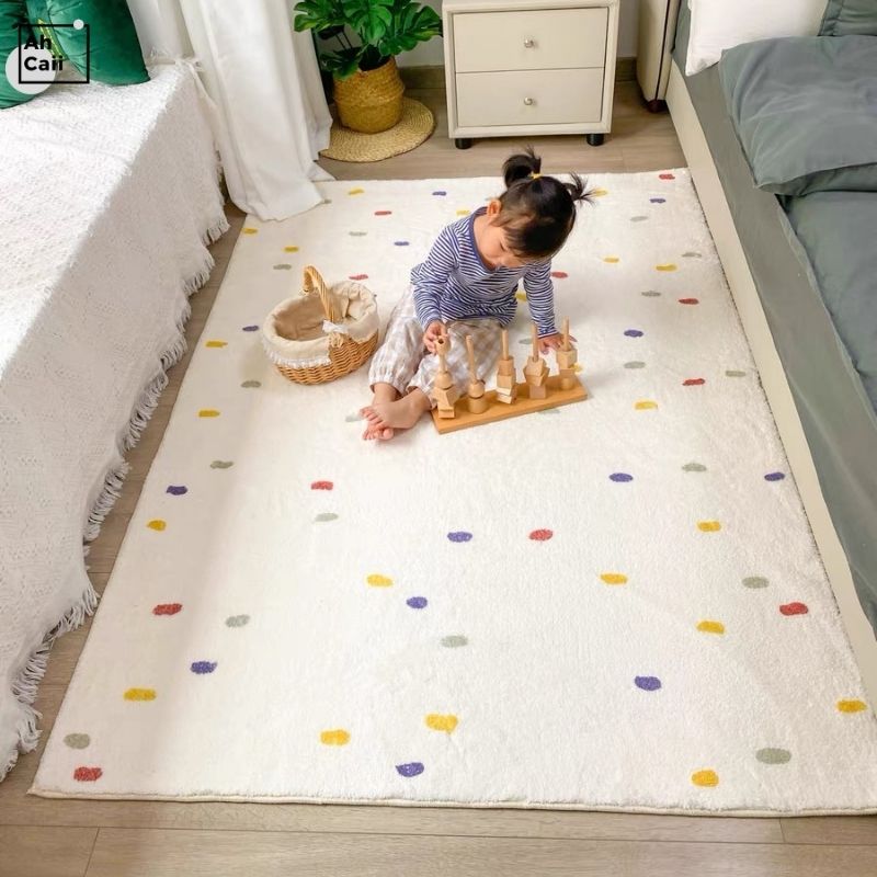 Children Furry Carpet Spotted  - огляд і ціна Desk Setup Girly