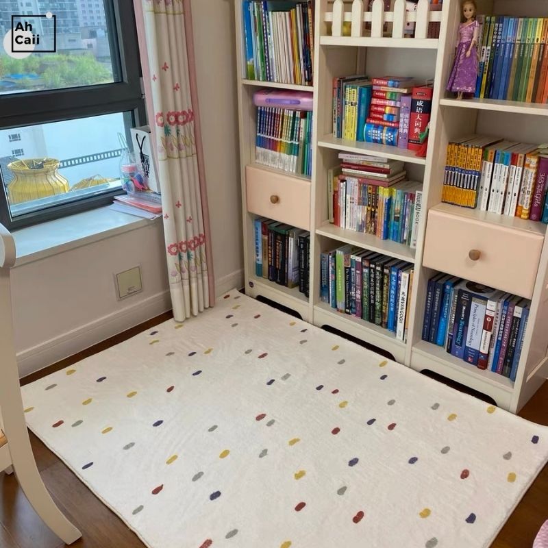 Children Furry Carpet Spotted  - огляд і ціна Desk Setup Girly